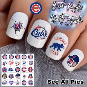 Chicago Cubs BB Waterslide Finger Nail Decals Instructions set of 50 Bonus JH - Imagen 1 de 7