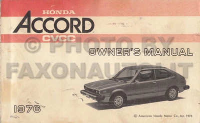 Manuale Dell'Proprietario Originale Honda Accord CVCC 1976 - Immagine 1 di 2