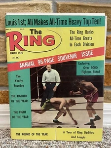 THE RING BOXING VINTAGE MAGAZINE JOE LOUIS March 1975 VG - Picture 1 of 2