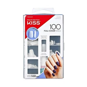 KISS Full-Cover Nails Press on Nails, Active Square, Clear, Medium Square-100 Ct - Picture 1 of 7
