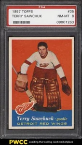 1957 TOPPS #35 TERRY SAWCHUK PSA 8 NM-MT - Picture 1 of 2