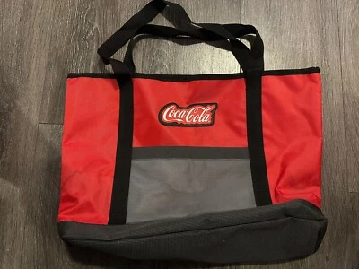 Coca-Cola Red & Black Nylon Tote Beach Carry Bag Retro Coke Soda - Image 1 of 3