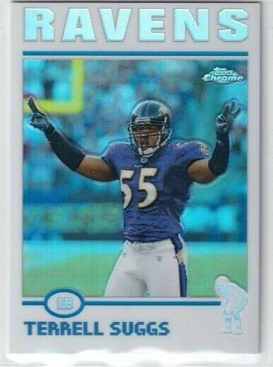 TERRELL SUGGS 2004 Topps Chrome REFRACTOR #29 Baltimore Ravens - Image 1 of 1