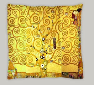 Gustav Klimt Style Tree of Life Double Sided Cushion Covers 45cm x 45cm (18X18) - Picture 1 of 2