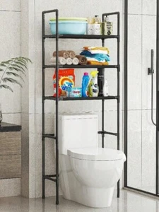 Over the Toilet Storage Rack 3-Tier Shelves Durable Bathroom Shelf Organizer - Picture 1 of 6