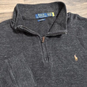 Suéter Polo Ralph Lauren Para Hombre 2XL 2TG Estate Rib 1/4 Cremallera Pullover Gris Oscuro - Imagen 1 de 8