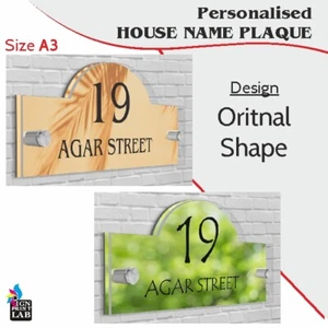 House Office Sign / Plaque A3 Size (420mm x 297mm) Number Street Name - Acrylic - Picture 1 of 14