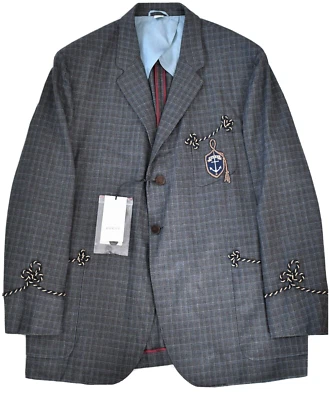 🆕️ $4500 Auth GUCCI NAUTICAL MOULINE CREST Blazer Formal Jacket EU-54 US-44 2XL - Image 1 of 4