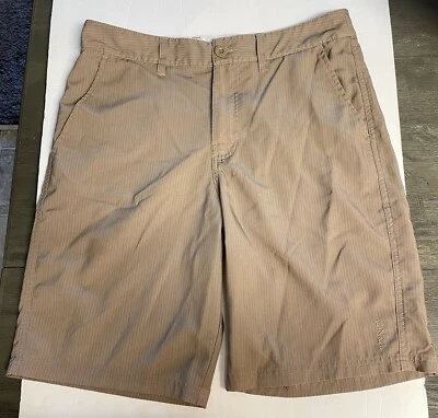 Pantalones cortos Trinity para hombre talla 30 finos suaves planos bolsillos laterales beige a rayas Foto 1 de 4