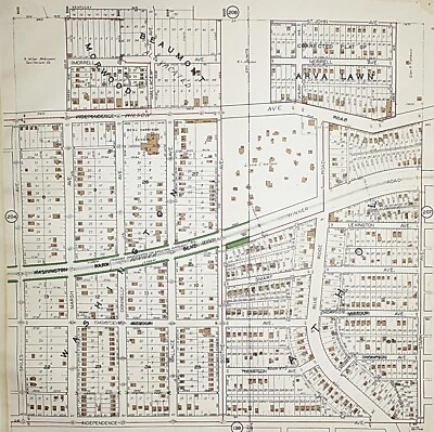 Mapa de plataforma Atlas de Kansas City Missouri 1925 placa de litografía en color raro #204 y 205 Foto 1 de 4