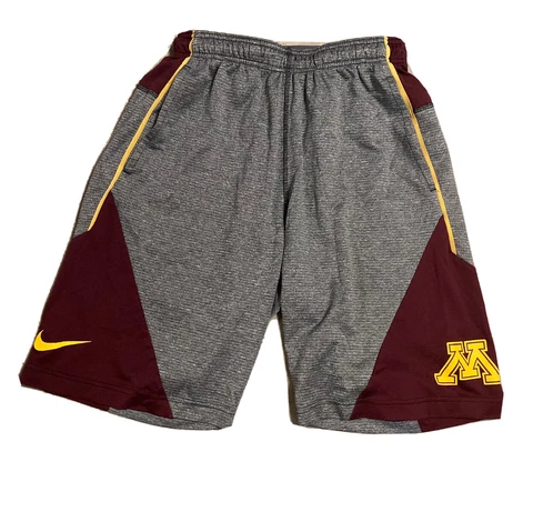 Minnesota Golden Gophers Nike Dri-Fit Athletic Shorts Men's Maroon Gray SZ S Cover