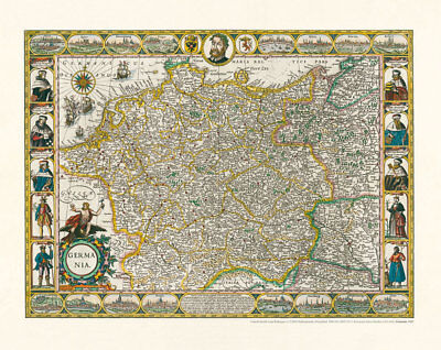 Deutschland - Germania 1607 - Historische Karte (Reprint) • 19.80€