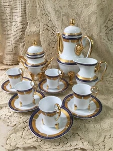 Vintage Yau Shing Lorbeerschild 15-teiliges Porzellan Demitasse Kaffeeservice. Tasse/Untertasse Set - Bild 1 von 7