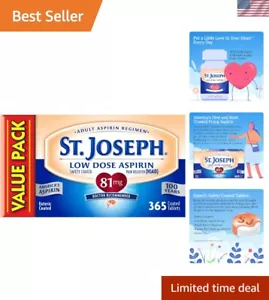 365 ct Easy-Swallow Low Dose Aspirin: Enteric Coated for Gentle Stomach Relief - Picture 1 of 9