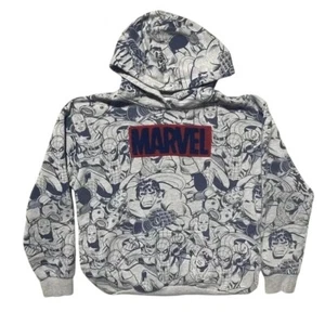 Marvel Youth Large Gray Pullover Hoodie Iron Man Hulk Spider Man Captain America - Picture 1 of 7