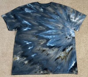 Handmade Ice Tie Dye T-Shirt 2XL Mens Womens Soft Cotton Black Twist - Picture 1 of 2