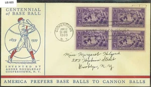 SAVOYSTAMPS-USA 1939 BASEBALL CENTENNIAL SC 855-61a - LINPRINT CACHET LOT# 605 - Picture 1 of 1
