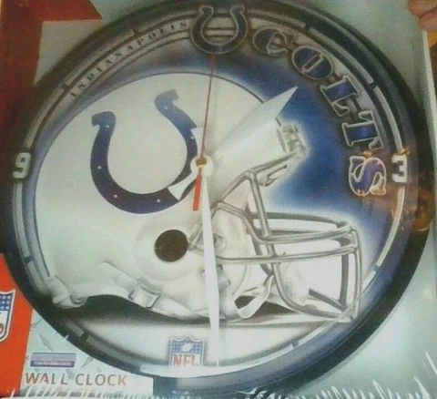 WINCRAFT  SPORTS  NFL " Indianapolis Colts"  Round  12" Wall Clock - BATTERY Cover
