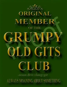 GRUMPY OLD GITS CLUB #621 SIGN 10 X 7.7" GARAGE SHED ALUMINIUM NEW PLAQUE FUNNY - Picture 1 of 3