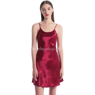 Women Anti-Static Silky Satin Full Slip Petticoat Chemise Slips Sleepwear Dress - Imagem 1 de 4