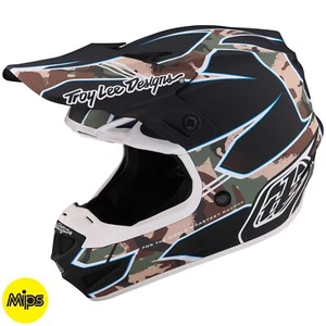Casco Troy Lee Designs SE4 Poliacrilita TLD MX Motocross Matrix - Camuflaje Negro - Imagen 1 de 9
