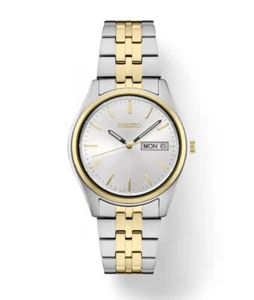 Seiko Essentials White Sunray Dial Two-tone Stainless Steel Men's Watch SUR430 - Picture 1 of 3