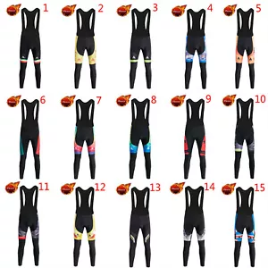 Miloto Men's Winter Cycling Bib Tights Fleece Padded Bike Cycle Bib Trousers - Picture 1 of 33