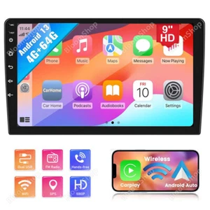 9" Android 13 Double 2 DIN Apple CarPlay Car Stereo Radio GPS Navi Navi 4+64GB - Bild 1 von 14