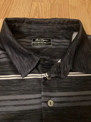 Men's Ben Hogan Performance Golf Shirt Black With White Stripe XL - Image 1 of 4