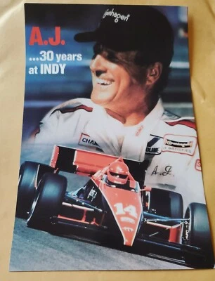1987 A.J. Foyt Copenhagen "30 Years At Indy" Indy 500 Indy Car postcard - Image 1 of 2