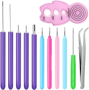 12 Pack Paper Quilling Tools Slotted Kit, Different Sizes Rolling Curling Quilli - Picture 1 of 8