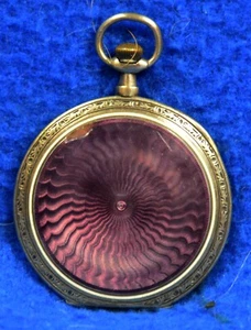 Seltene Tavannen massiv silber emaillierte Hängeuhr. Schön, nicht perfekt, läuft! - Bild 1 von 6