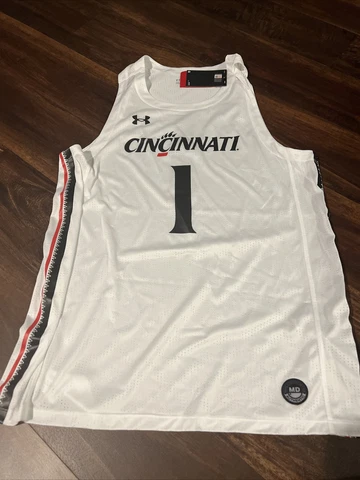 New Under Armour Mens Cincinnati Bearcats Basketball Jersey Size Medium White Cover