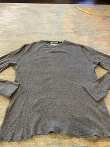 Wallace & Barnes Jcrew XL Sweater Mens XL  Dark Grey  Waffle Knit Thermal shirt - Picture 1 of 3