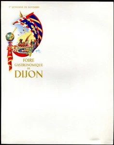 menu de la Foire Gastronomique de Dijon . Bourgogne.Côte d'Or. Années 1950 à 60 - Imagen 1 de 1