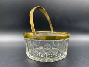 Antike WMF EP Bonboniere Keksdose mit Henkel Korb geschliffenes Kristallglas um 1900 - Bild 1 von 11