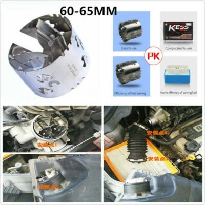 Turbocargador de admisión de aire para automóvil 60-65 mm economizador ahorro de combustible gas acelerador de aceite Foto 1 de 4