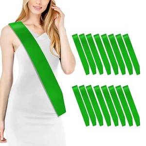 16 Pcs Sash Blank Satin Sash Green Sash Party Bride To Be Sash Plain Sash Diy... - Picture 1 of 7