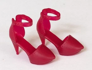 Fashionistas Barbie Doll Shoes Dark Red Ankle Strap High Heels Strappy Pumps - Picture 1 of 10