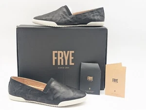 Women's FRYE Melanie Leather Slip On Sneaker Shoe Size 9 Black Flats - Picture 1 of 7