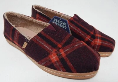 Mocasines para mujer TOMS Alpargata envolventes de cuero talla 7 M EU 37,5 granero rojo terroso a cuadros Foto 1 de 4