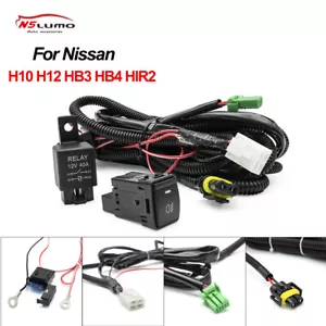 H10 H12 Fog Light 12V 40A LED Connector Switch Relay Harness Wire Kit For Nissan - Picture 1 of 12