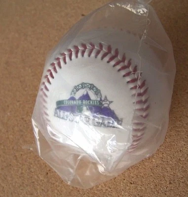 Bola de beisebol Hershey's Syrup 1998 Colorado Rockies AS All-Star logotipo ponto vermelho - Imagem 1 de 4