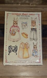 Vintage Merrimack Victorian Rabbit 1985 Susan Scanlon Paper Bunny Doll Cut Outs 