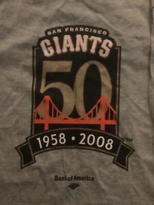 2008 San Francisco Giants 50TH ANNIVERSARY Long Sleeve Shirt XL 