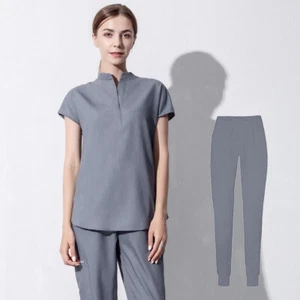 Women Stretch Jogger Scrub Medical Nursing Lady Top Cargo Pants Casual Uniform - Picture 1 of 27