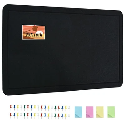 Black 28"x16" Large Cork Board with 50 Push Pins & Sticky Notes, Self-Adhesiv... - Image 1 of 4