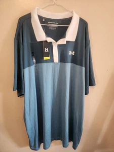 NUEVO CON ETIQUETAS Camisa Polo Under Armour The Performance Para Hombre Azul Colorblock Talla 4XLT Golf - Imagen 1 de 6