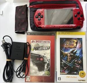 Near Mint Sony PSP-3000 Black/Red Console Value Pack with Box, Charger, Pouch - Picture 1 of 6