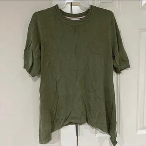Women’s Size Small Isaac Mizrahi Crew Neck Cascade Hem Pullover Sweater Shirt - Picture 1 of 3